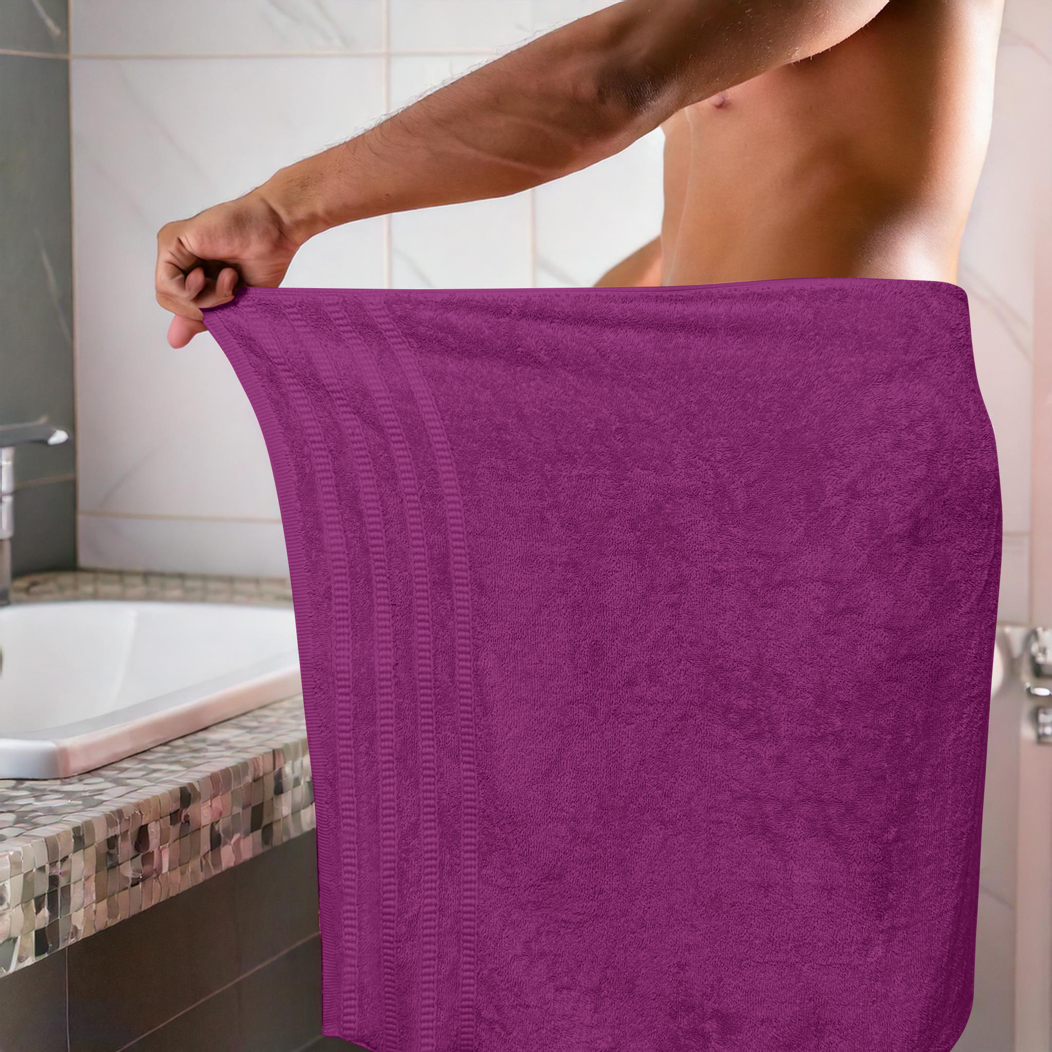Juego de Toallas de Baño 2 piezas-100% algodón peinado,Toallas de 550 gsm - Imagen 13
