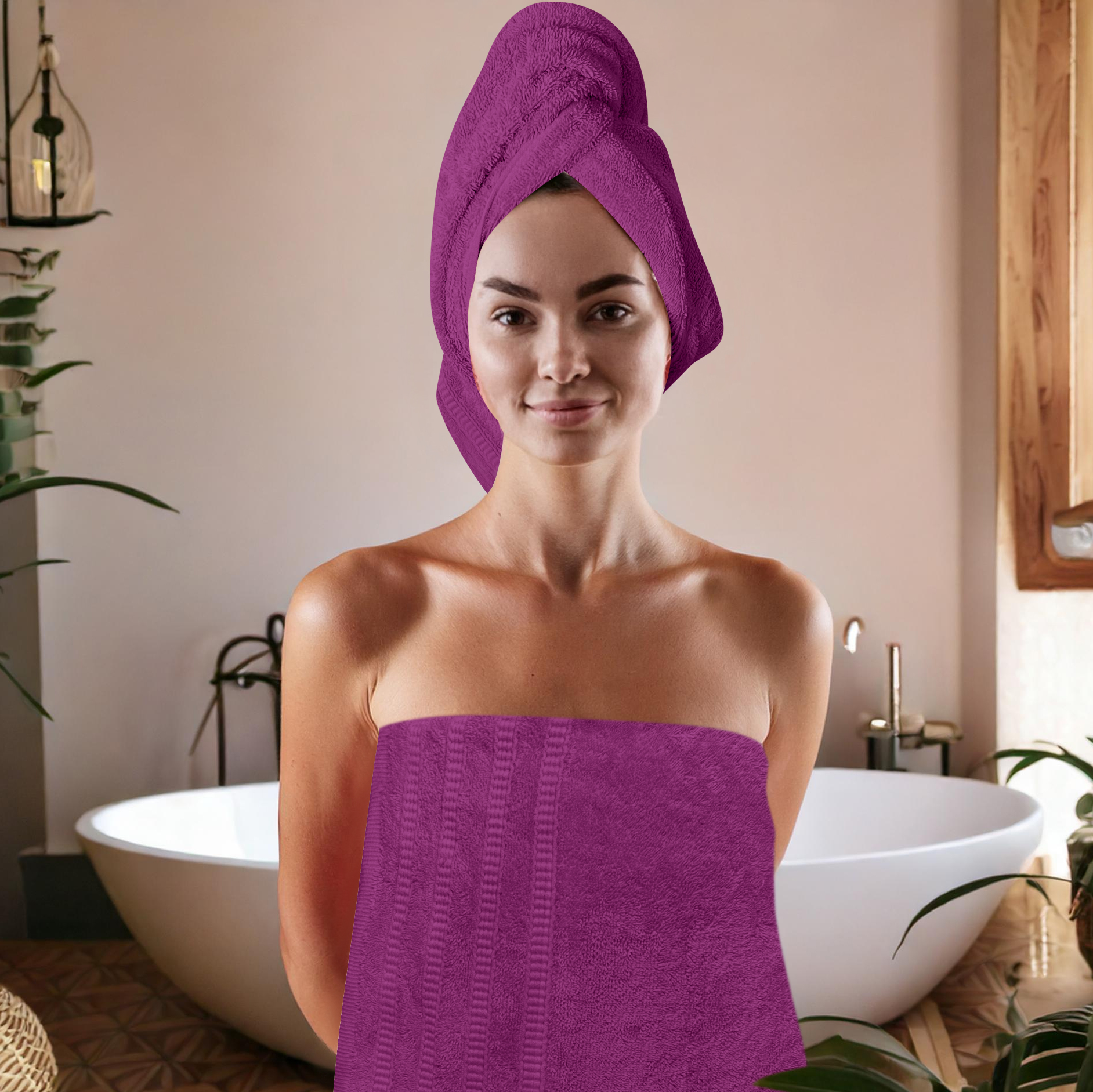 Juego de Toallas de Baño 2 piezas-100% algodón peinado,Toallas de 550 gsm - Imagen 16