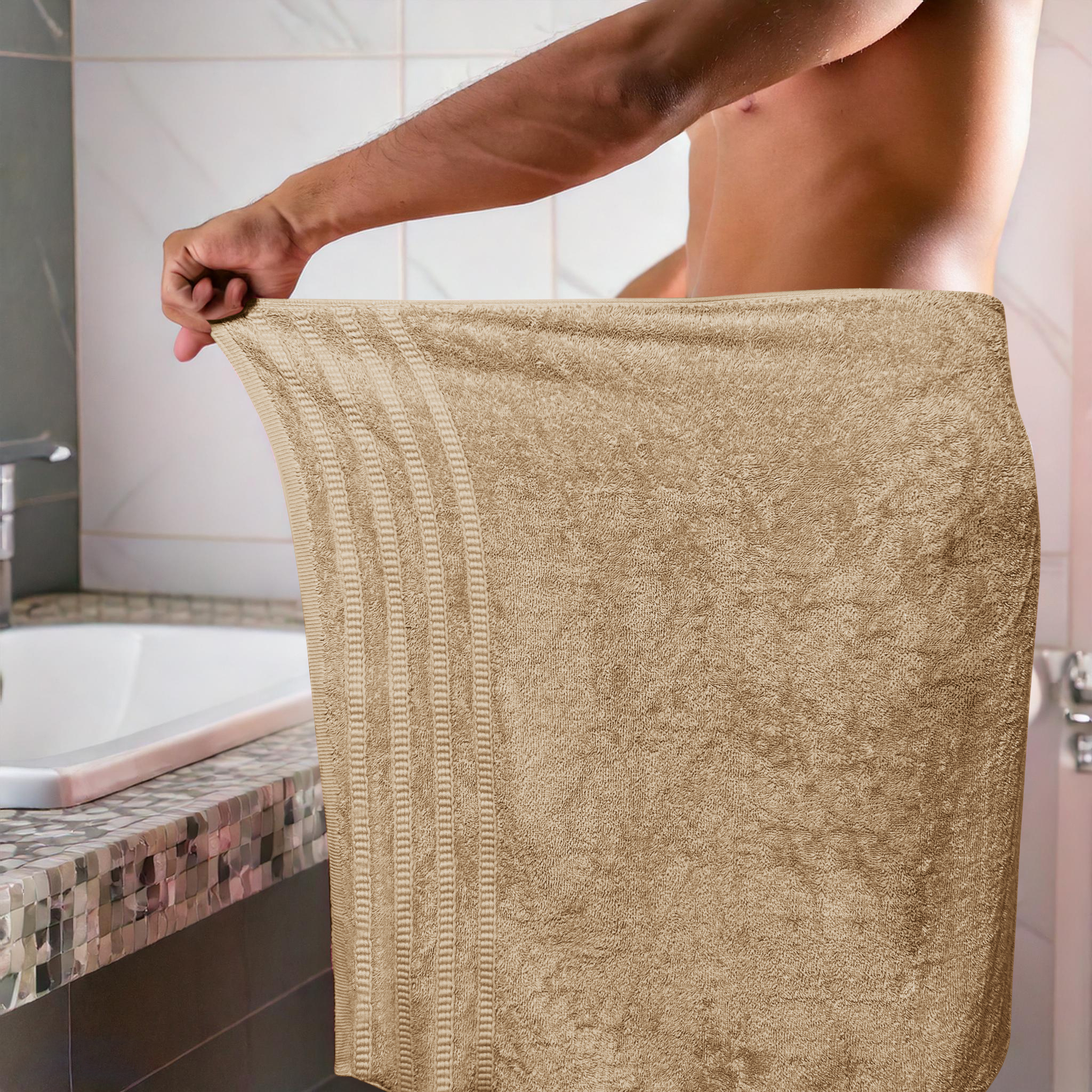 Juego de Toallas de Baño 2 piezas-100% algodón peinado,Toallas de 550 gsm - Imagen 7