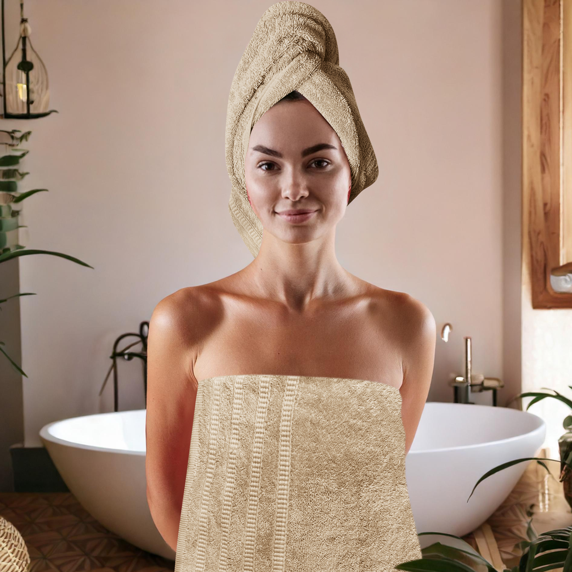 Juego de Toallas de Baño 2 piezas-100% algodón peinado,Toallas de 550 gsm - Imagen 5