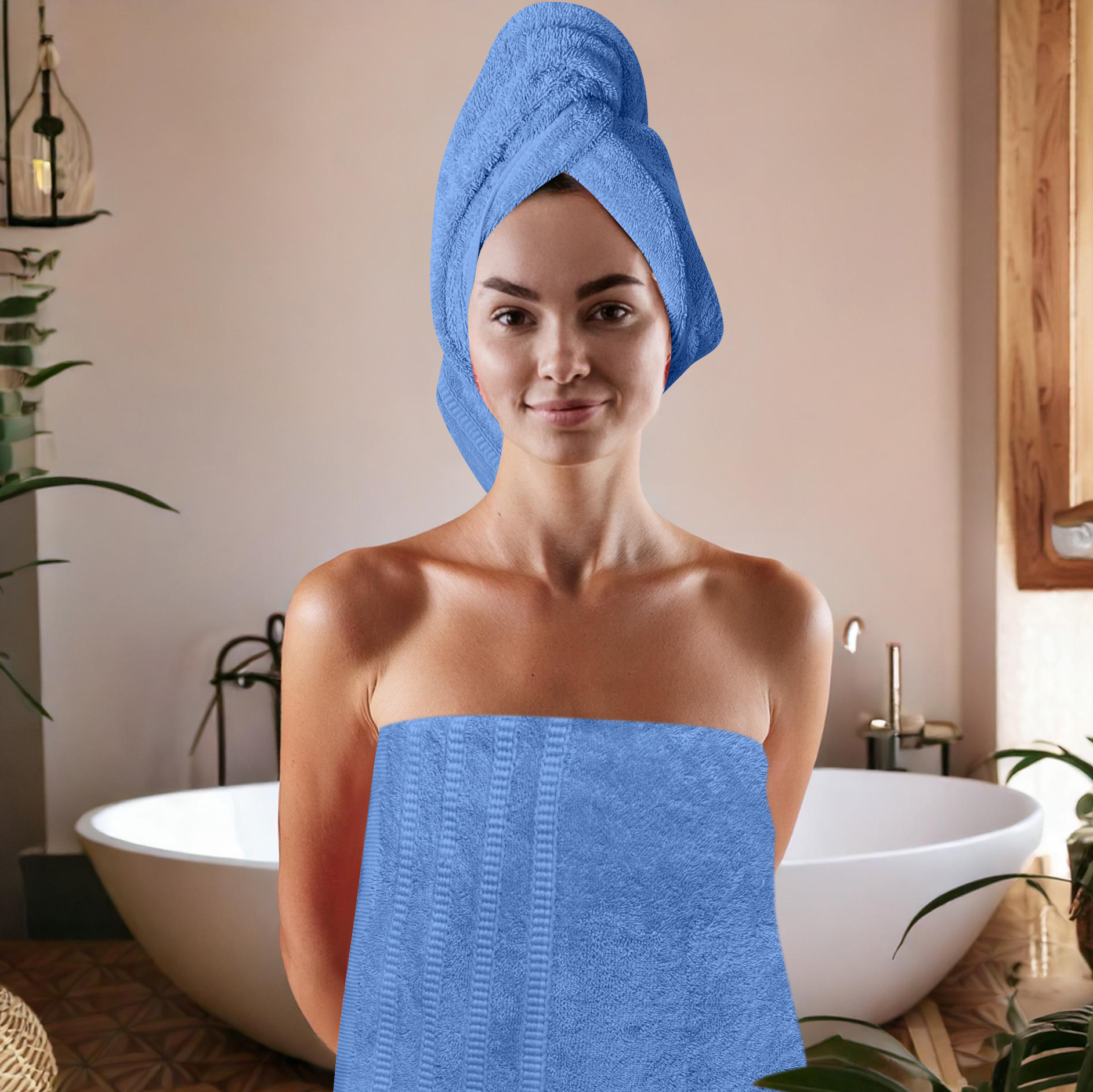 Juego de Toallas de Baño 2 piezas-100% algodón peinado,Toallas de 550 gsm - Imagen 3