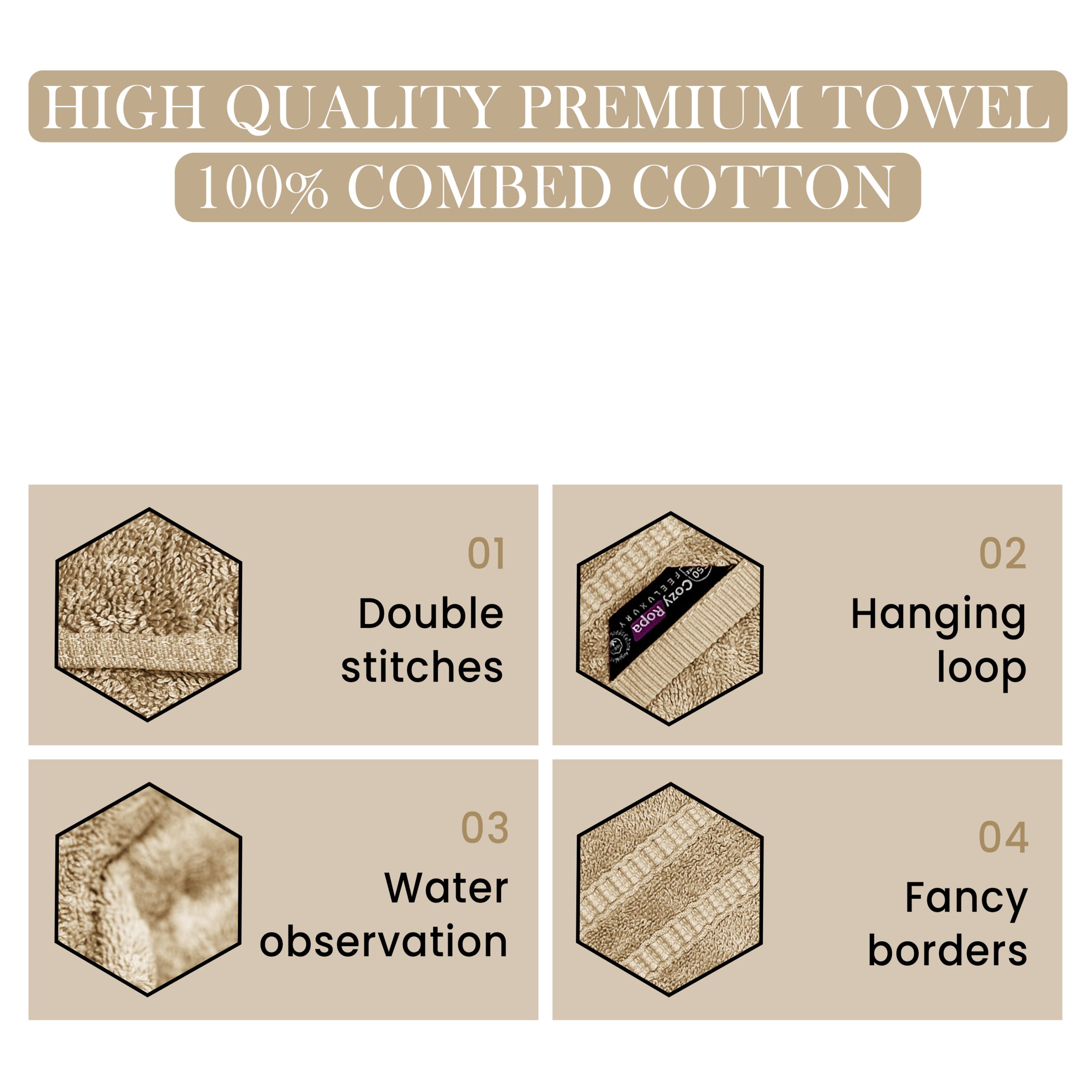 Juego de Toallas de Sábana 2 piezas-100% algodón peinado,Toallas de 550 gsm - Imagen 3