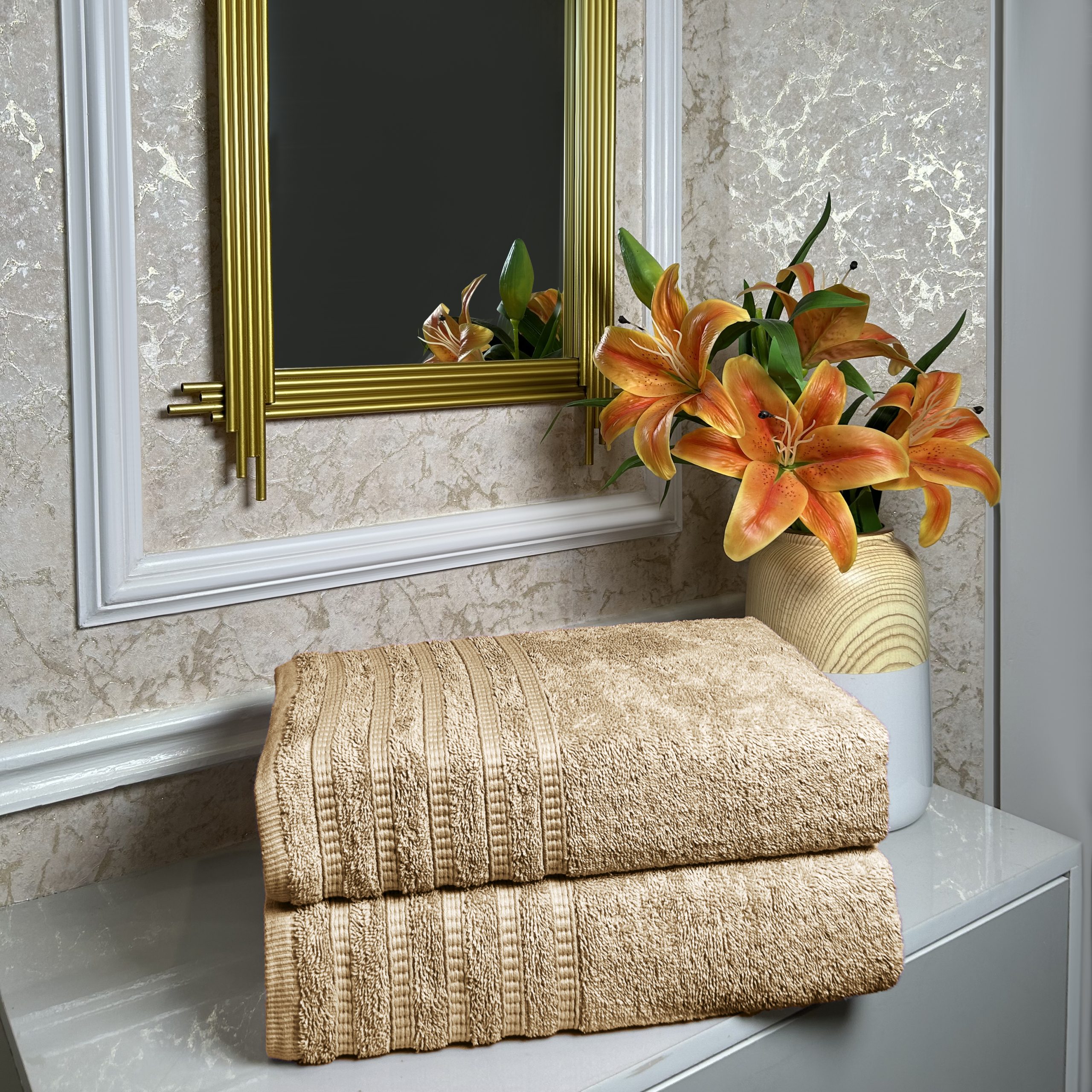 Juego de Toallas de Sábana 2 piezas-100% algodón peinado,Toallas de 550 gsm - Imagen 4